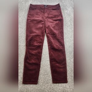PAIGE Hoxton Ankle Corduroy Jeans Burgundy Women's Size 30
